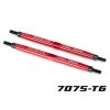 Traxxas Toe Links, Maxx (Tubes Red-anodized, 7075-T6 Aluminum, Stron [TRX5141R]