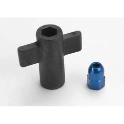 Traxxas Antenna Crimp Nut. Aluminum (blue-anodized)/ Antenna Nut Too [TRX5526]