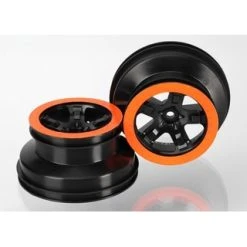 Traxxas Wheels, SCT Black, Orange Beadlock Style, Dual Profile (2.2 [TRX5868X]