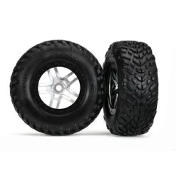 Traxxas Tires & Wheels, Glued On SCT Satin Chrome Wheels TSM S1 Comp, TRX5975X [TRX5975X]