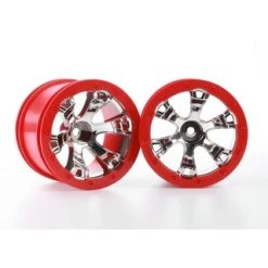 Traxxas Wheels, Geode 2.2 (chrome, Red Beadlock Style) (12mm Hex) [TRX7271]