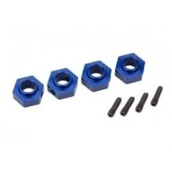 Traxxas Wheel Hubs, 12mm Hex, 6061-T6 Aluminum (blue-anodized) (4)/ Screw Pin (4) [TRX8269X]