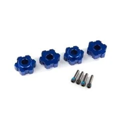 Traxxas Wheel Hubs, Hex, Aluminum (blue-anodized) (4)/ 4x13mm Screw Pins (4) [TRX8956X]